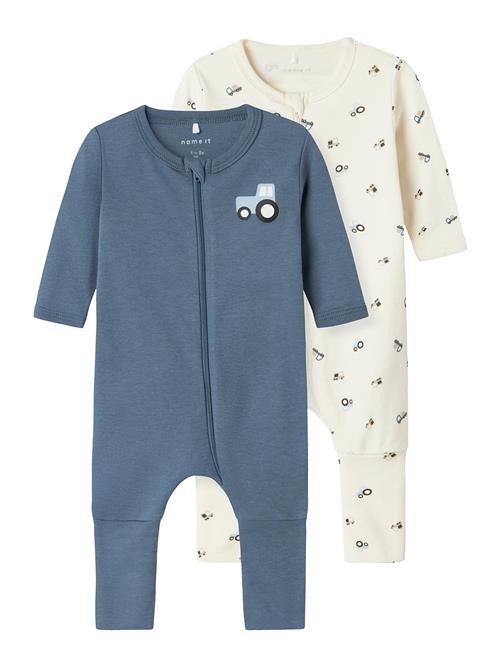 Nbmnightsuit 2P Zip Ff Jet Tractor Noos Name It White