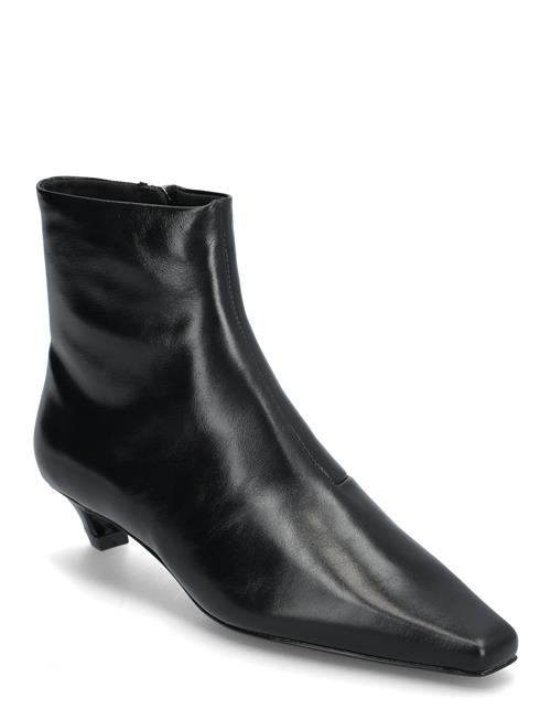 Mango Leather Boots With Kitten Heels Mango Black