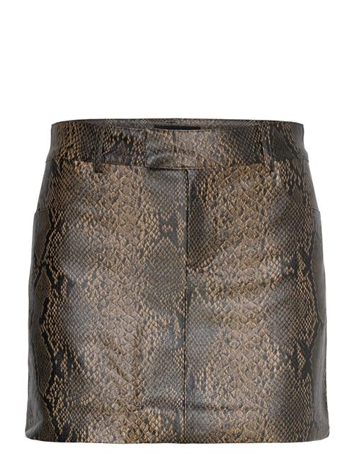 Mango Mini-Skirt With Animal-Print Effect Mango Beige