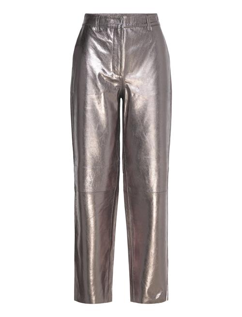 Selected Femme Slfcora Mw Leather Pant Selected Femme Silver