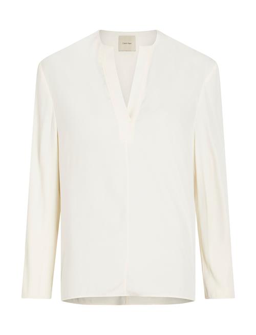 Calvin Klein Recycled Cdc Ls V Neck Blouse Calvin Klein White