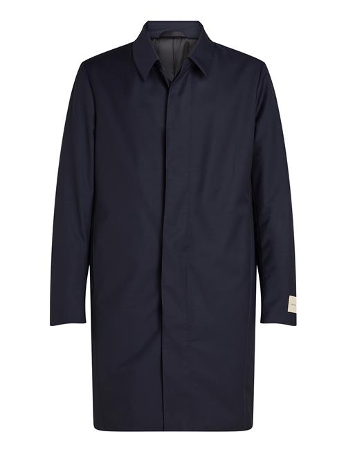 Calvin Klein Travel Twill Tech Wool Carcoat Calvin Klein Navy