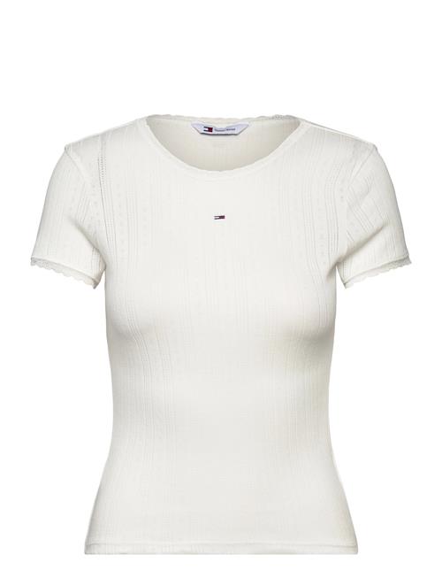 Tjw Slim Pointelle Rib Tee Tommy Jeans White