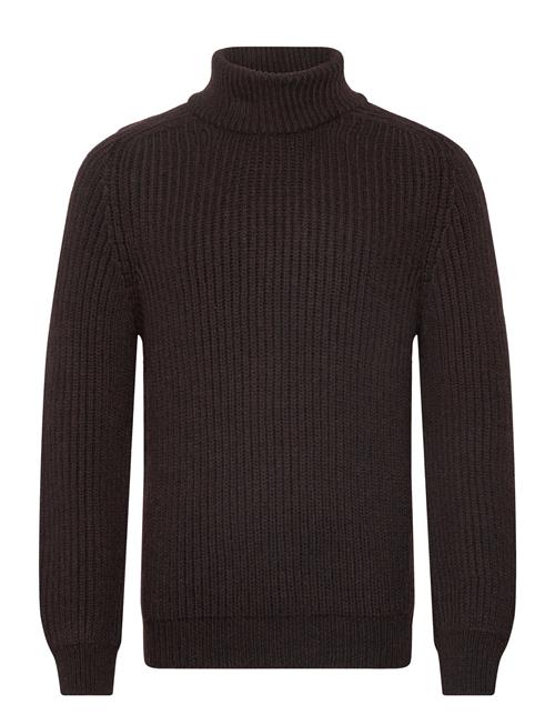 Edwin Roni High Collar Sweater-Dark Brown Edwin Black