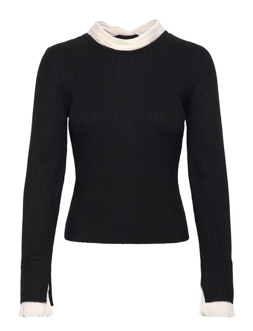 Melody Pleated Bow Ls Top French Connection Black