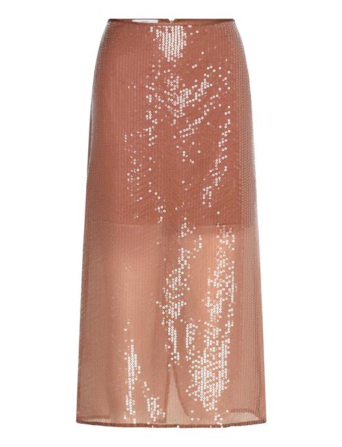 Mango Sequin Midi Skirt Mango Brown