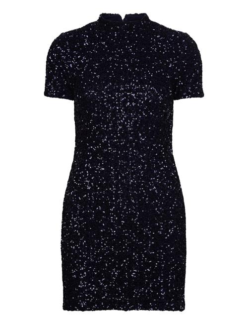 Mango Short-Sleeved Sequin Dress Mango Navy