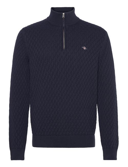 GANT Textured Cotton Half Zip GANT Navy