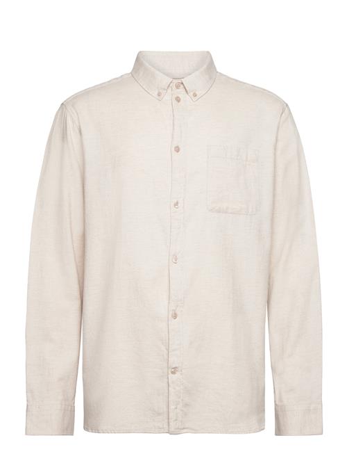 Knowledge Cotton Apparel Regular Fit Melangé Flannel Shirt - Knowledge Cotton Apparel Cream