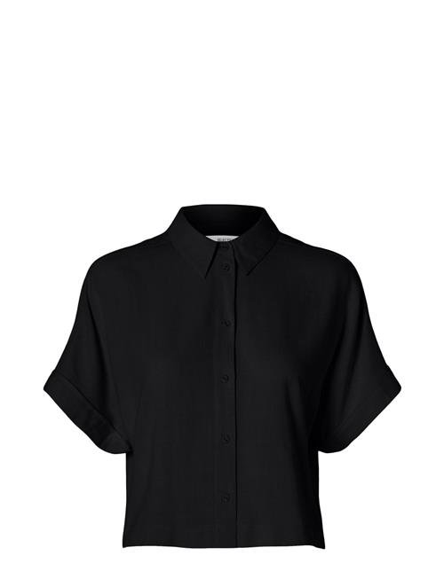 Selected Femme Slfviva Ss Cropped Sun Shirt Noos Selected Femme Black