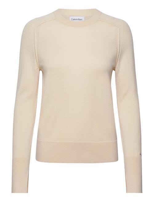 Calvin Klein Merino Wool Crew Neck Sweater Calvin Klein Beige