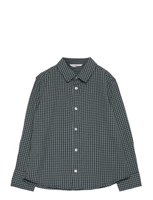 Mango Micro Check Shirt Mango Khaki