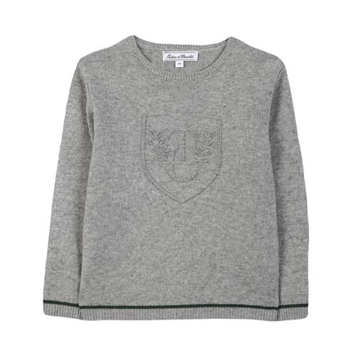 Tartine et Chocolat Uldstrikket sweater Medium Heather Grey | Grå | 8 years