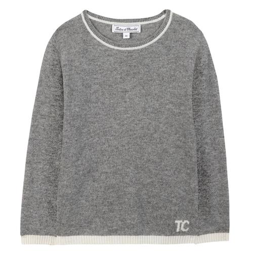 Tartine et Chocolat Kashmir-strikket sweater Heather Gray | Grå | 12 years