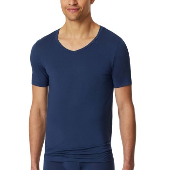 Schiesser Premium Modal V-neck Shirt Mørkblå Small Herre