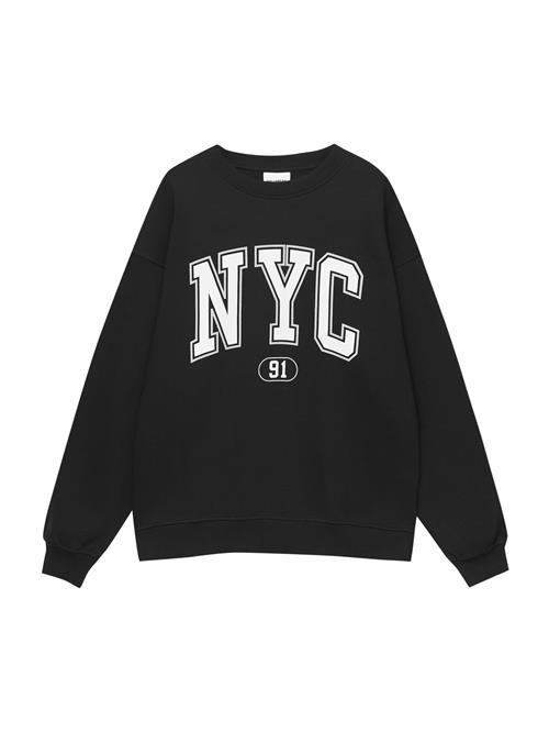 Pull&Bear Sweatshirt  sort / hvid