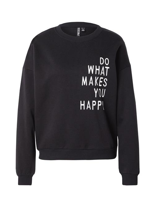 PIECES Sweatshirt 'PCMARIA'  sort / hvid