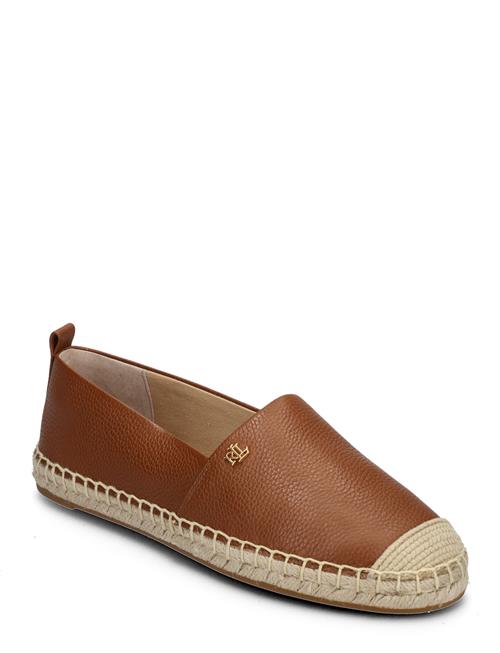 Se Lauren Ralph Lauren Cameryn Iv Tumbled Leather Espadrille Lauren Ralph Lauren Brown ved Booztlet