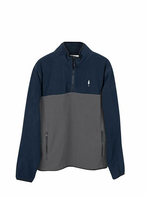 NIKIN Sweatshirt 'TreeFleece Quarter Zip Colorblock'  mørkeblå