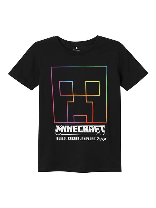 NAME IT Shirts 'Jinko Minecraft'  lilla / brandrød / sort / hvid