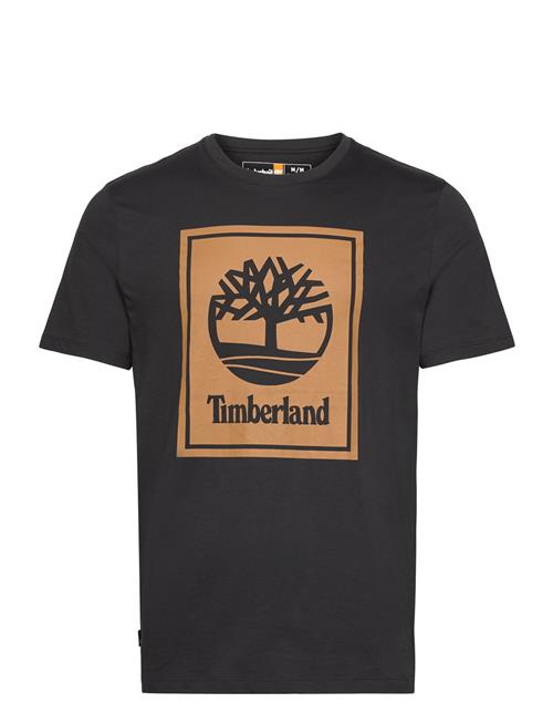 Timberland Stack Logo Short Sleeve Tee Black/Wheat Boot Timberland Black