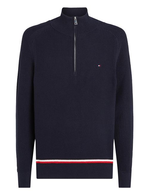 Structure Global Stripe Zip Mock Tommy Hilfiger Navy