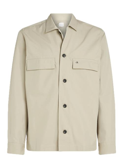 Cotton Blend Overshirt Calvin Klein Cream