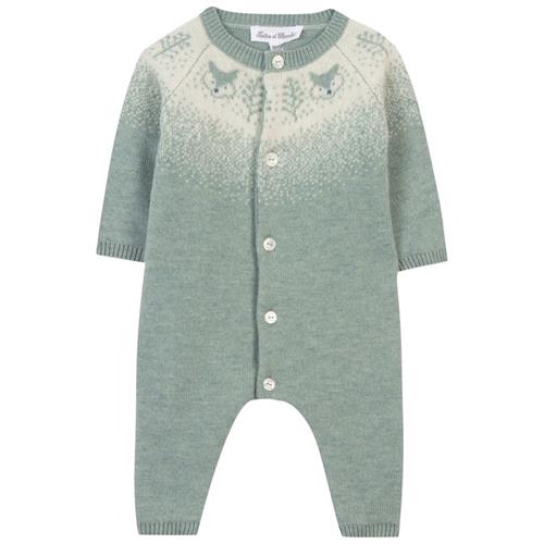 Tartine et Chocolat Heather Jade uld-kashmir-onesie i strikket finish | Grønn | 18 months