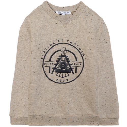 Tartine et Chocolat Plettet bomuldspolyester-sweatshirt Plettet hjerte sand | Beige | 5 years