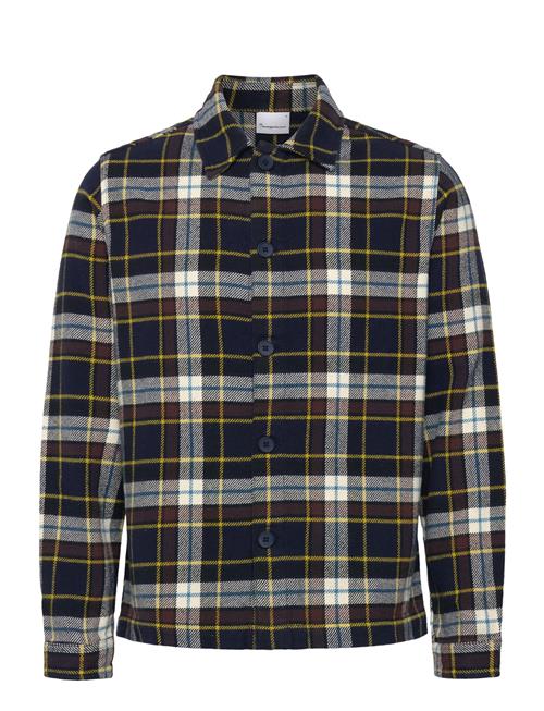 Knowledge Cotton Apparel Big Checked Heavy Flannel Overshirt Knowledge Cotton Apparel Navy