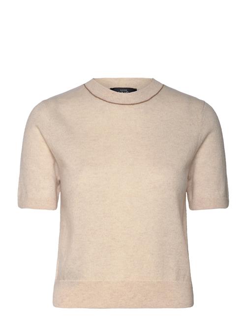 Mango Short-Sleeved Wool Sweater Mango Beige