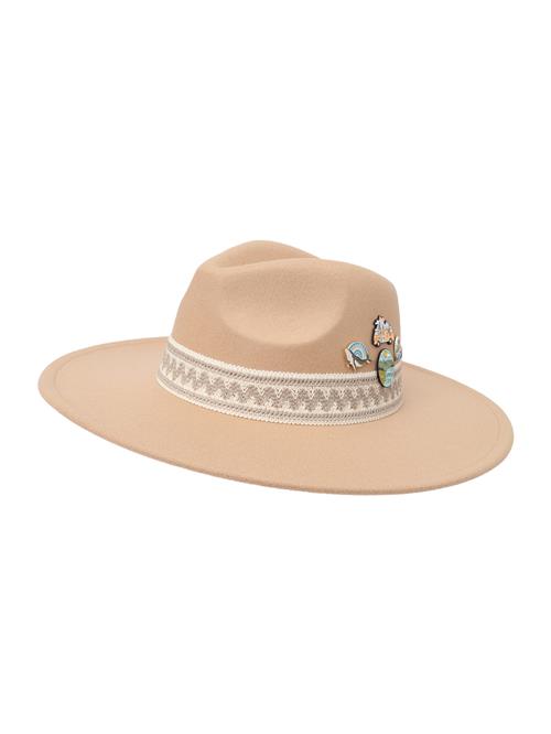 ABOUT YOU x Kamila Šikl Hat 'Ruby'  beige / mørkebeige / uldhvid