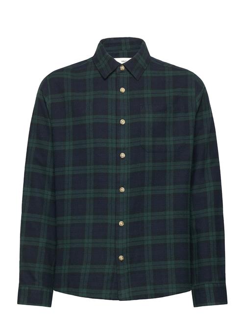 Mango Check Cotton Shirt Mango Navy