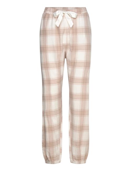 Se Flannel Pyjama Pants Hunkemöller Beige ved Booztlet