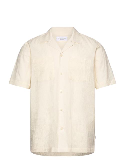 Lindbergh Seersucker Shirt S/S Lindbergh Cream