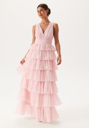 Bubbleroom Occasion Tulle Frill Gown Light pink 38