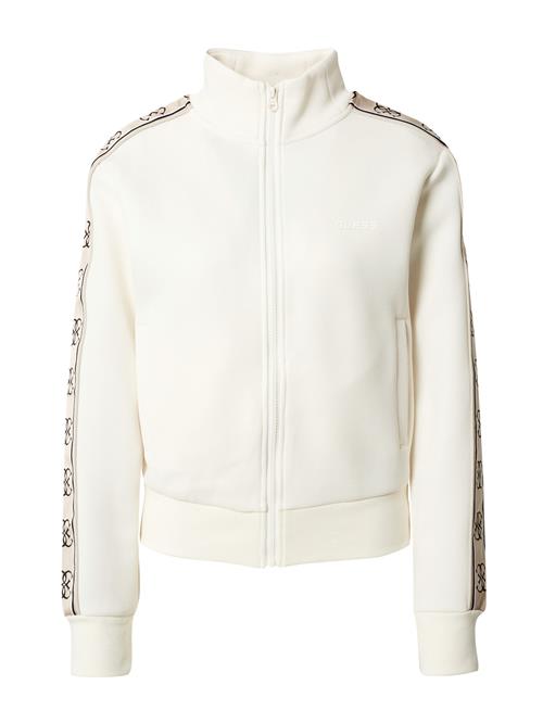 GUESS Sportssweatjakke 'Brithey'  beige / sort / uldhvid