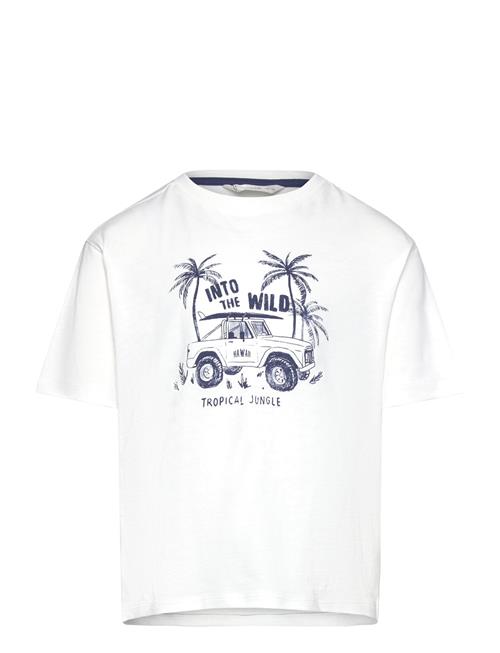 Surf Printed T-Shirt Mango White