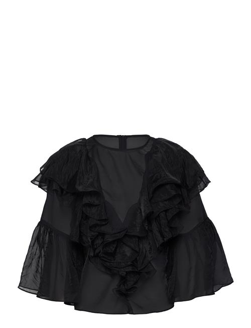 Malina Alexia Organza Frill Blouse Malina Black