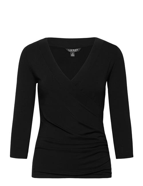 Lauren Ralph Lauren Surplice Jersey Top Lauren Ralph Lauren Black