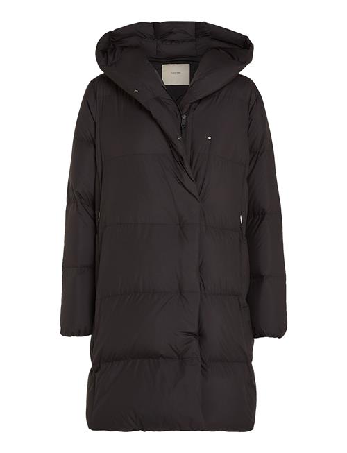 Lw Padded Funnel Neck Wrap Coat Calvin Klein Black