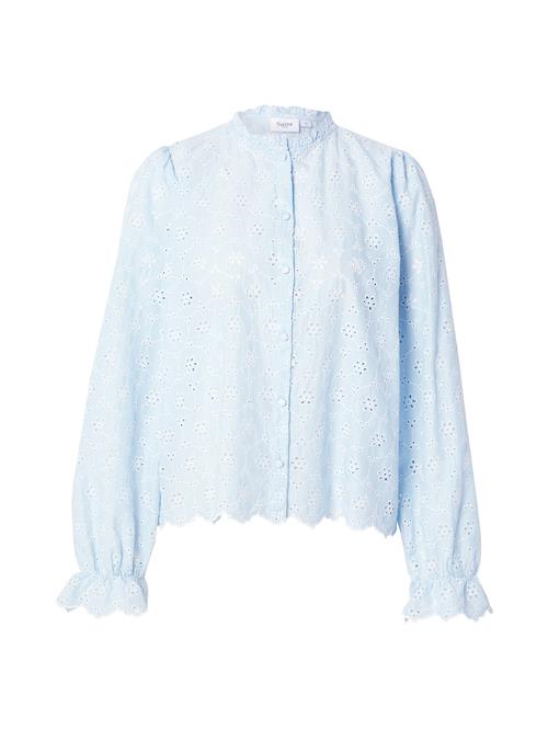 Se SAINT TROPEZ Bluse 'Iveta'  pastelblå / hvid ved About You