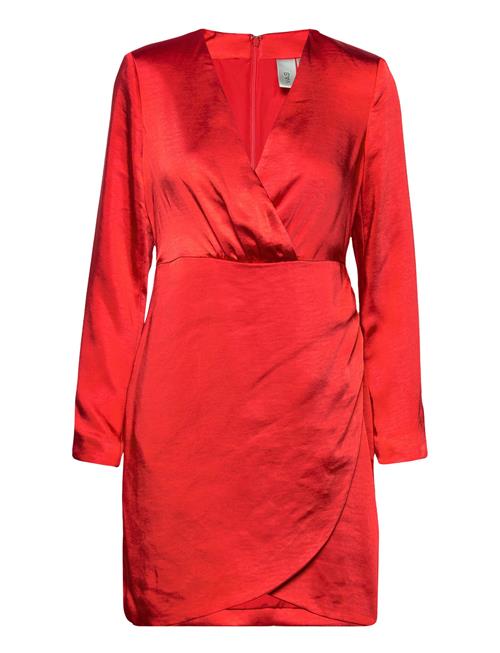 YAS Yassannie Ls Drape Dress - Show YAS Red