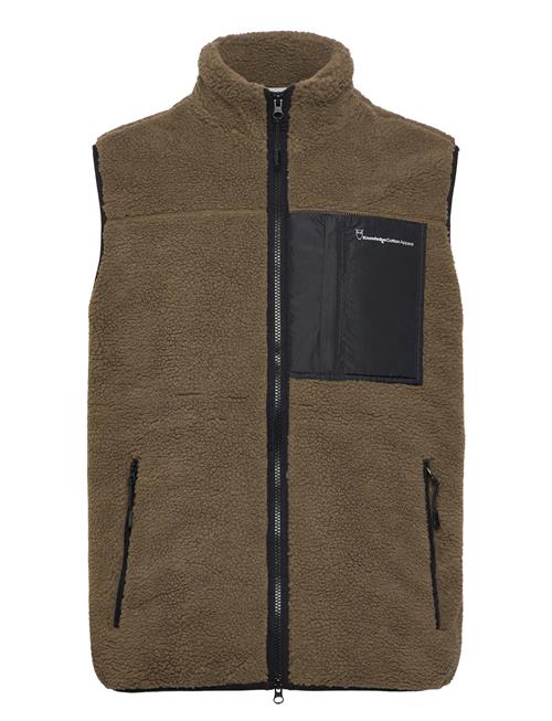 Knowledge Cotton Apparel Teddy Fleece Vest - Grs/Vegan Knowledge Cotton Apparel Khaki