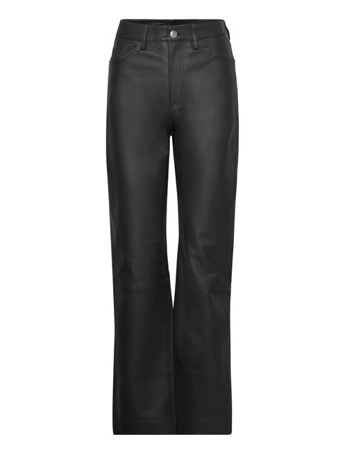 REMAIN Birger Christensen Leather Straight Pants REMAIN Birger Christensen Black