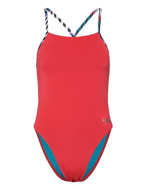 Speedo Womens Solid Lattice Tie-Back Speedo Red