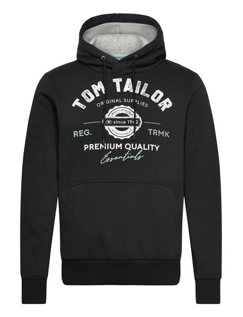 Hoodie With Print Tom Tailor Black