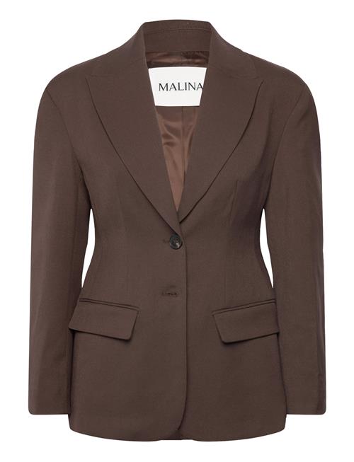 Ella Tailored Peplum Blazer Malina Brown