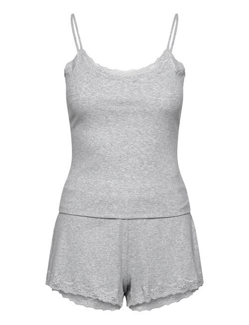 Se Hunkemöller Pj Cami Short Rib Lace Hunkemöller Grey ved Booztlet