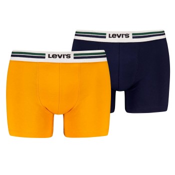 Levis 2P Men Sportswear Logo Boxer Brief Orange/Mørkbl  bomuld X-Large Herre